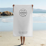 Zakelijke Logo | Minimale Eenvoudige reiniging wit Strandlaken<br><div class="desc">Een eenvoudige aangepaste witte zakelijke strandlaken sjabloon in een moderne minimalistische stijl die gemakkelijk kan worden bijgewerkt met uw bedrijf logo,  slogan en zakelijke details. #beachtowel #logo #business #swag</div>