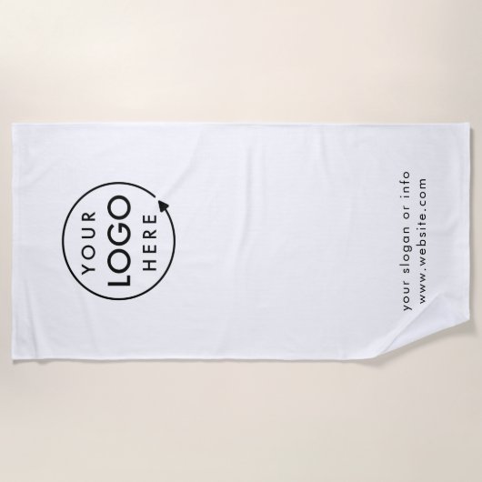 Zakelijke Logo | Minimale Eenvoudige reiniging wit Strandlaken (Voorkant)