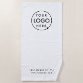 Zakelijke Logo | Minimale Eenvoudige reiniging wit Strandlaken (Voorkant)