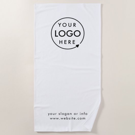 Zakelijke Logo | Minimale Eenvoudige reiniging wit Strandlaken (Voorkant)