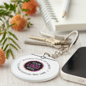 Zakelijke Logo | Minimale Eenvoudige White Profess Sleutelhanger (Voorkant Rechts)