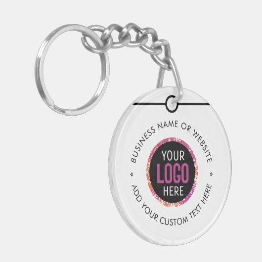 Zakelijke Logo | Minimale Eenvoudige White Profess Sleutelhanger (Voorkant Links)