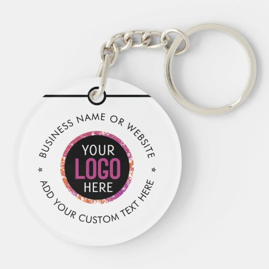 Zakelijke Logo | Minimale Eenvoudige White Profess Sleutelhanger (Achterkant)