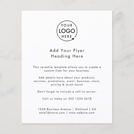 Zakelijke Logo | Minimale, eenvoudige witte schoon Flyer (Achterkant)