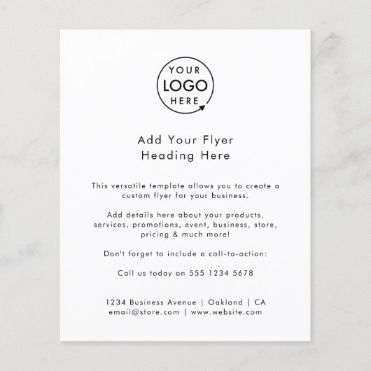 Zakelijke Logo | Minimale, eenvoudige witte schoon Flyer (Voorkant)