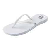 Zakelijke Logo | Minimale, eenvoudige witte schoon Teenslippers (Schuin)