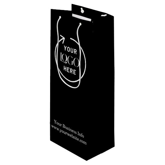 Zakelijke Logo | Minimale wijnbouw voor bedrijven Wijn Cadeautas (Voorkant Gekanteld)