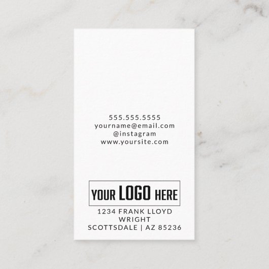 Zakelijke Logo Minimalist Sleek Bedankt Promotie Kortingskaartje (Achterkant)