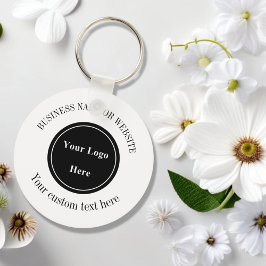 Zakelijke Logo MinimalistEenvoudige witte professi Sleutelhanger