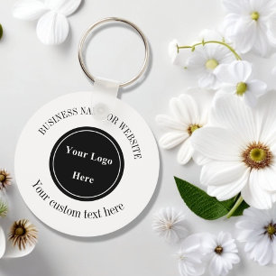 Zakelijke Logo MinimalistEenvoudige witte professi Sleutelhanger