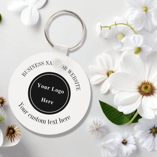 Zakelijke Logo MinimalistEenvoudige witte professi Sleutelhanger