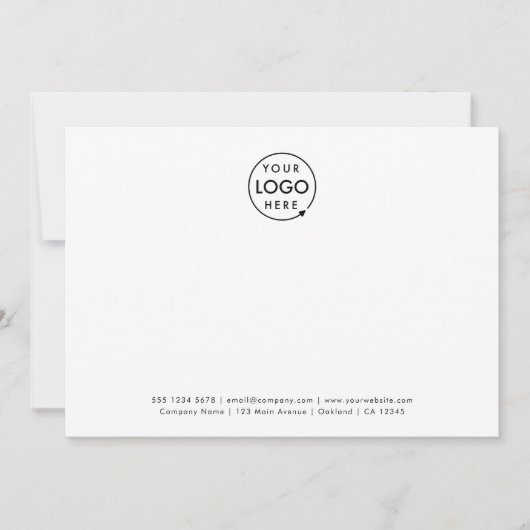 Zakelijke Logo | Minimalistisch wit Notitiekaartje (Voorkant)