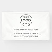 Zakelijke Logo | Minimalistisch zuiver wit 5' Spandoek (Horizontaal)