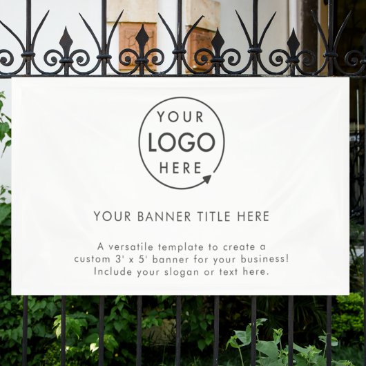 Zakelijke Logo | Minimalistisch zuiver wit 5' Spandoek