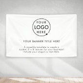 Zakelijke Logo | Minimalistisch zuiver wit 5' Spandoek