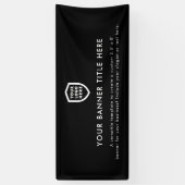 Zakelijke Logo | Minimalistisch zwart, eenvoudig, Spandoek (Verticaal)