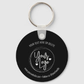 Zakelijke Logo minimalistisch zwart-wit Sleutelhanger (Voorkant)