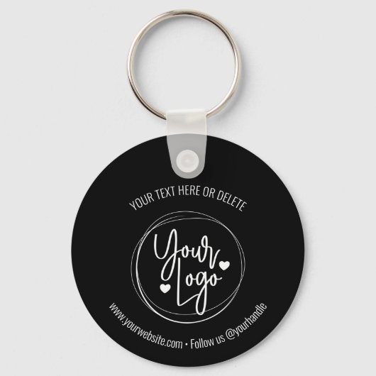 Zakelijke Logo minimalistisch zwart-wit Sleutelhanger (Voorkant)