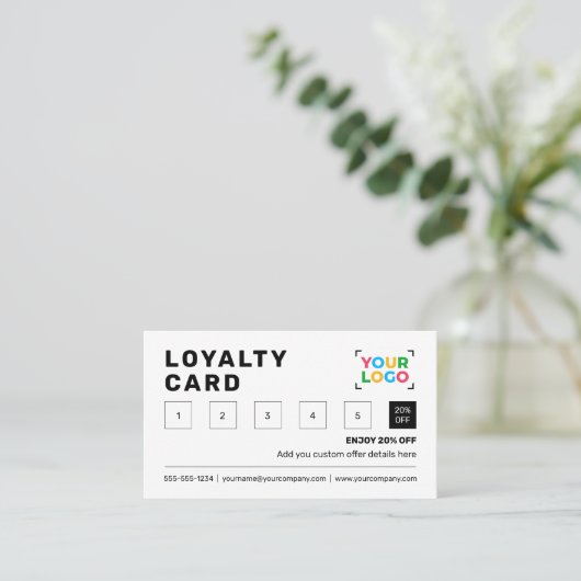 Zakelijke Logo Minimalistische Bedrijf Promotionel Klantenkaartje (Staand voorkant)