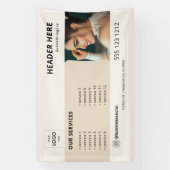 Zakelijke Logo Minimalistische Beige Banner (Verticaal)