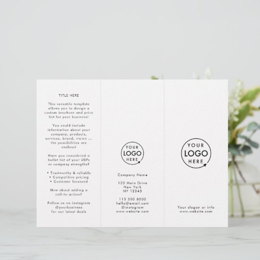 Zakelijke Logo Minimalistische eenvoudige drievoud (Staand voorkant)