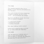 Zakelijke Logo Minimalistische eenvoudige drievoud Drieluik Kaart (Binnenzijde eerst)