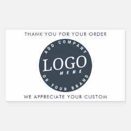 Zakelijke Logo Minimalistische klantwaardering Rechthoekige Sticker