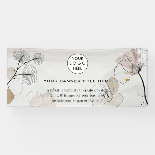 Zakelijke Logo Minimalistische moderne professione Spandoek (Horizontaal)