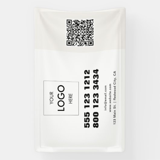 Zakelijke Logo Minimalistische moderne QR-code Spandoek (Verticaal)