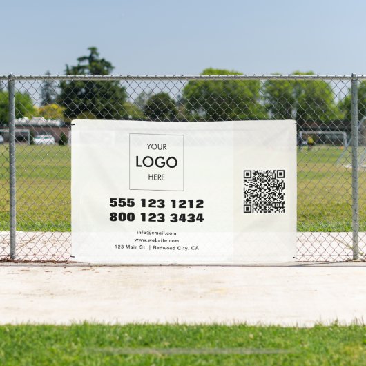 Zakelijke Logo Minimalistische moderne QR-code Spandoek (Insitu)