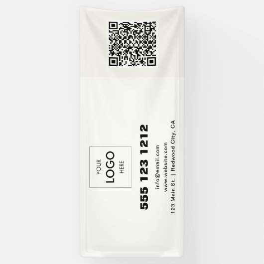 Zakelijke Logo Minimalistische moderne QR-code Spandoek (Verticaal)