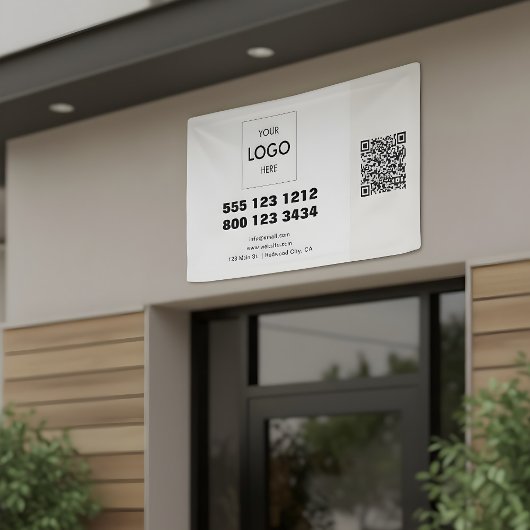 Zakelijke Logo Minimalistische moderne QR-code Spandoek