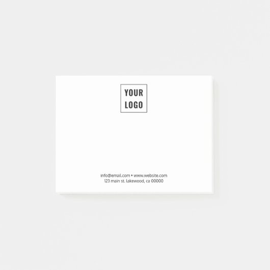Zakelijke Logo Minimalistische Professional Wit Post-it® Notes (Voorkant)