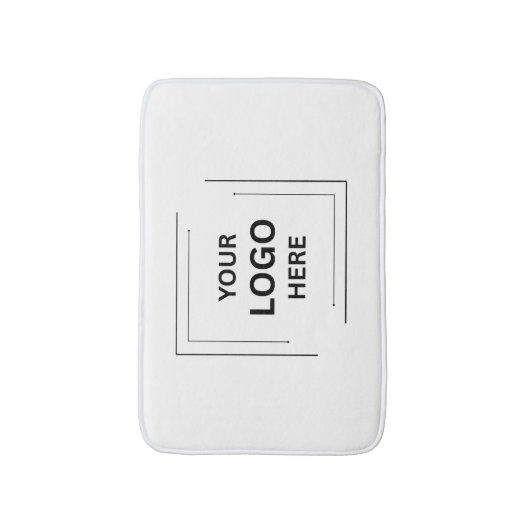 Zakelijke Logo | Minimalistische professionele wit Badmat (Voorkant Verticaal)