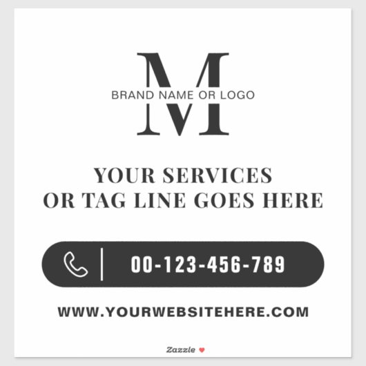 Zakelijke Logo Minimalistische Promotionele Auto B Sticker (Vel)