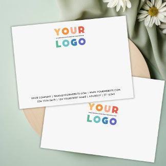 Zakelijke Logo minimalistische witte elegante noti Notitiekaartje