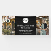 Zakelijke Logo Minimalistische zwarte professionel Spandoek (Horizontaal)