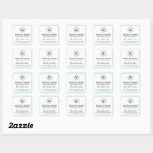 Zakelijke Logo Mint Border Soy Candle Labels (Vel)