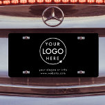 Zakelijke Logo | Modern Black Professional-merk Nummerplaat<br><div class="desc">Een eenvoudige sjabloon van het bord van de douane zwarte bedrijfvergunning in een moderne minimalistische stijl die gemakkelijk met uw bedrijfs logo en details kan worden bijgewerkt.</div>