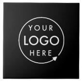 Zakelijke Logo | Modern Black Stylish Professional Tegeltje (Voorkant)
