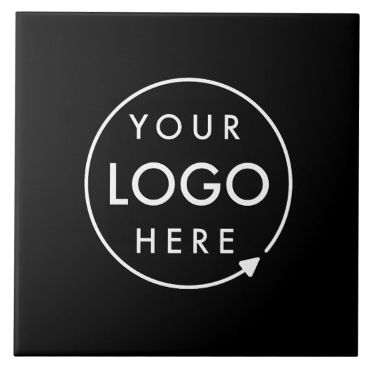 Zakelijke Logo | Modern Black Stylish Professional Tegeltje (Voorkant)