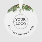 Zakelijke Logo Modern Branded Kerstgroen Ornament (voorkant)