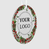 Zakelijke Logo Modern Branded Kerstgroen Ornament (voorkant)