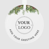 Zakelijke Logo Modern Branded Kerstgroen Ornament (achterkant)