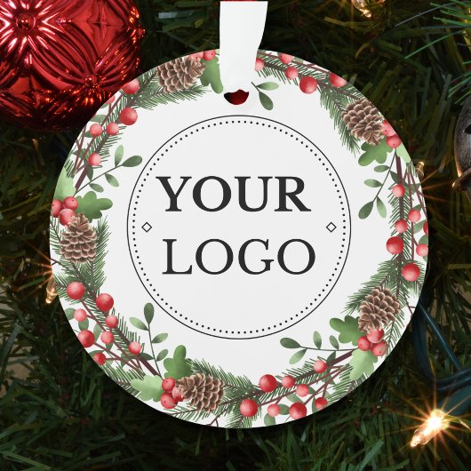 Zakelijke Logo Modern Branded Kerstgroen Ornament