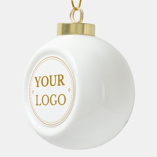 Zakelijke Logo Modern Gold Script Keramische Bal Ornament (Rechts)