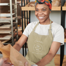 Zakelijke Logo Modern Minimal Company Branded Beig Schort