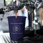 Zakelijke Logo Modern Minimal Company Branded Navy Papieren Bekers