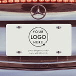 Zakelijke Logo - Modern minimalistisch professione Nummerplaat<br><div class="desc">Een eenvoudige,  op maat gesneden zilvergrijze sjabloon voor het bord van een bedrijfsautorisatie in een moderne,  minimalistische stijl die eenvoudig kan worden bijgewerkt met uw logo en gegevens van uw bedrijf.</div>