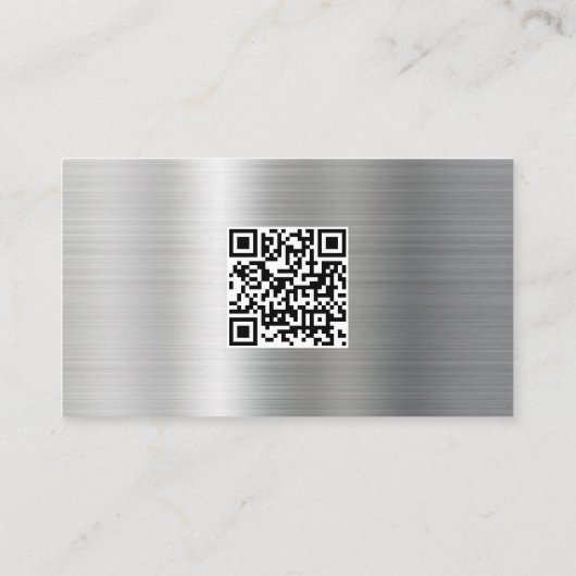 Zakelijke Logo Modern Minimalistisch QR Code Zilve Visitekaartje (Achterkant)